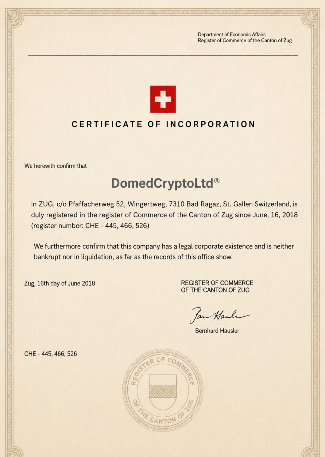 Certificate of Incorporation