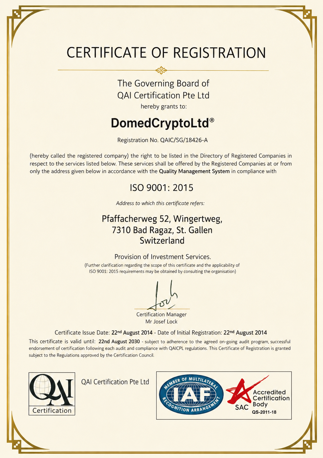 Investment Business License